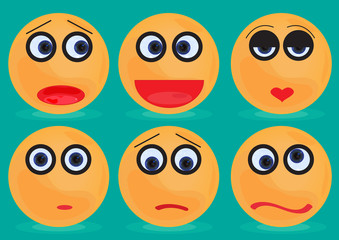 Obraz premium Set of cute orange smiles