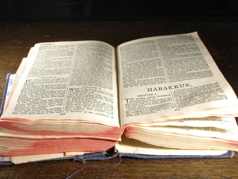 Old Bible Open to Habakkuk