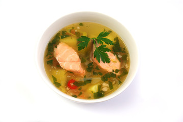 fish soup with salmon
