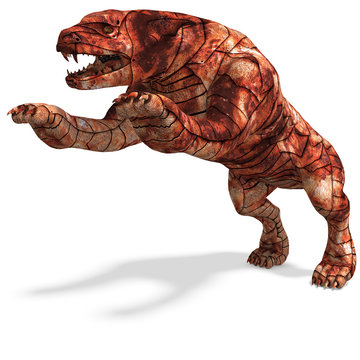 Cerberus - the dog from hell. 3D rendering with clipping path