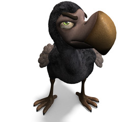 very funny toon Dodo-bird. 3D rendering with clipping path and © Ralf Kraft