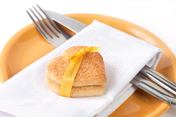 Cookies on the orange plate