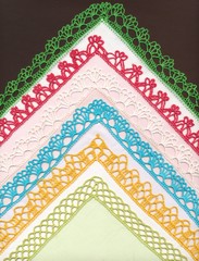 hand-made handkerchieves with multicolor laces