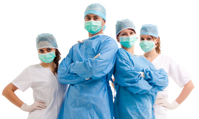 team of suregouns and nurses