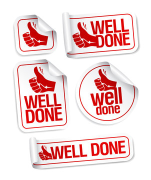 Well Done Stickers Set.