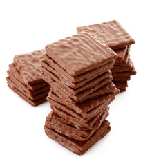 Chocolate cookie isolated on white
