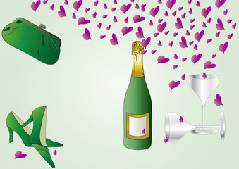 Valentin grün und rosa