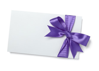 purple pink  ribbon card note