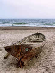 romantic boat on the beach