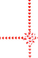 ribbon with red hearts
