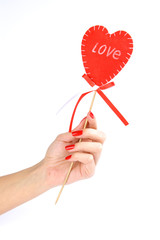 Happy Valentines Day! Love Heart on the Stick