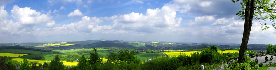 Fototapeta na wymiar Green mountain landscape, summer panorama, Germany