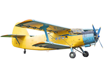 Old biplane isolated on white © Avantgarde