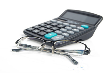 Calculator and glasses