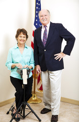 Obraz premium Court Reporter and Judge