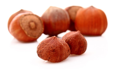 Hazelnuts Isolated on White Background