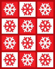 Red and white Christmas snowflake illustration