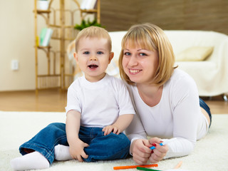 little boy and his mother