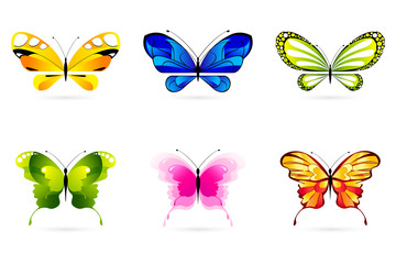 Set of Butterflies