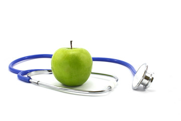 apple and stethoscope
