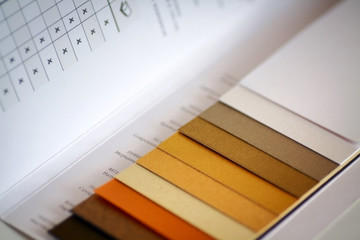 Book of color paper samples