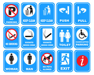 vector road and turist signs