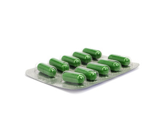 green pharmaceutical capsules