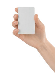 Credit card female hand holding