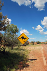 Kangaroo road sign