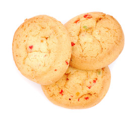 Sweet cookies on white background