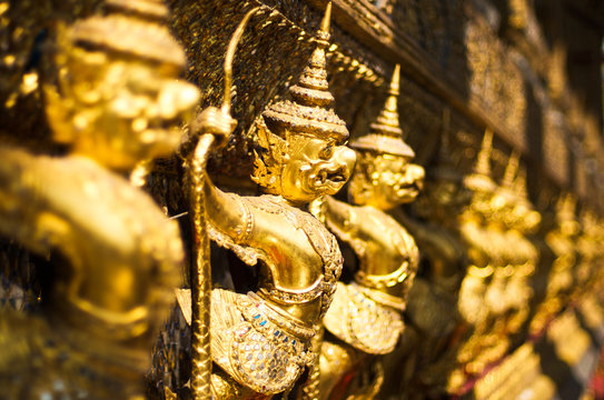 Garuda catch naga in Temple, Bangkok, Thailand