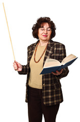 woman teacher with book