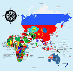 Obraz premium Outline maps of the countries