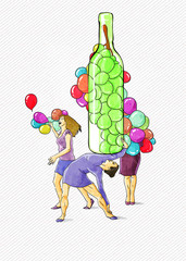 Balloons and wine - 29828687