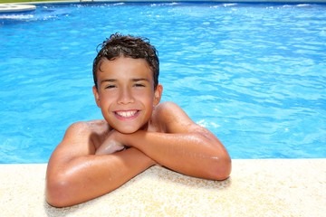 boy happy teenager vacation swimming pool