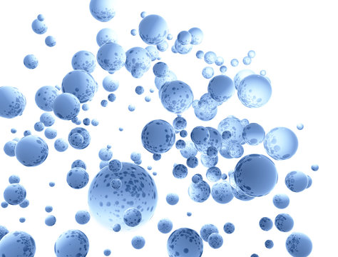 Blue abstract spheres