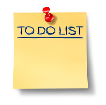 to do list goals office note red thumb tack isolated