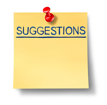 suggestions list goals office note red thumb tack