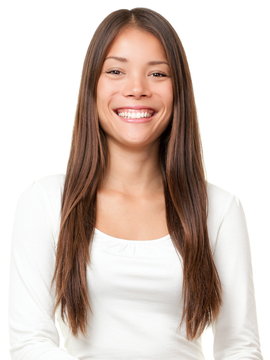 Smiling casual woman isolated