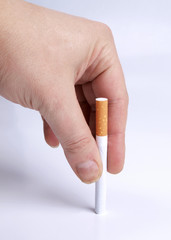 Cigarettes in man hand