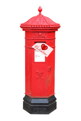 Valentine letter posted in a Victorian postbox
