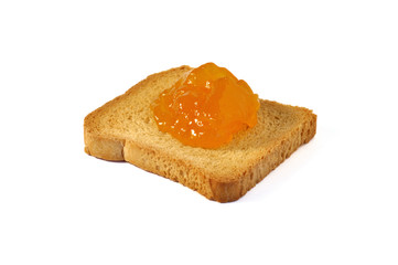 Fetta biscottata con confettura di pesche