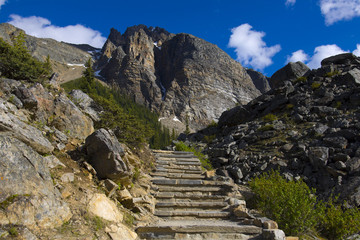 Long stairs leading to mountain