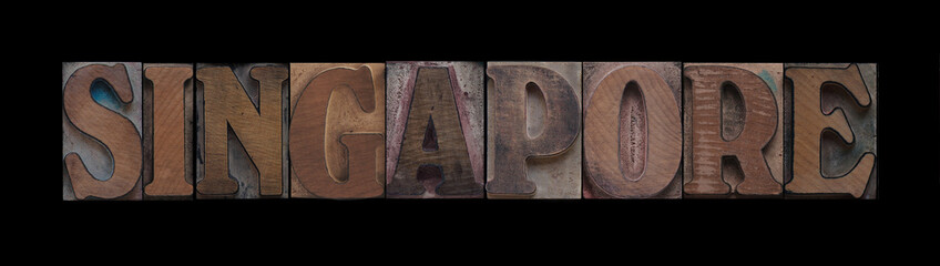 Singapore in old wood type