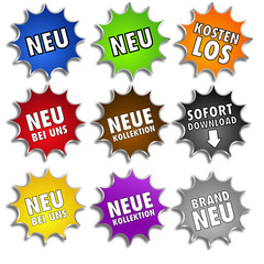 Buttonset Neu bunt