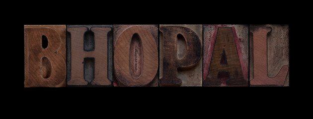 Bhopal in old wood type