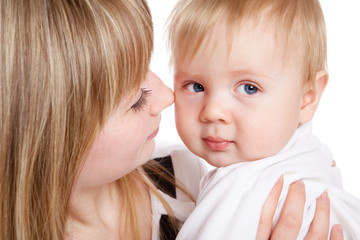 Happy mother and baby