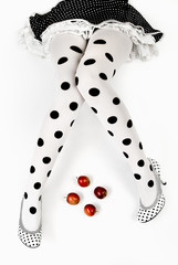dotted legs and apples