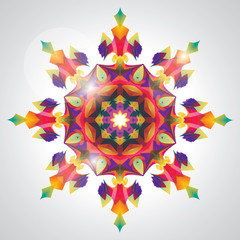 Abstract colorful vector snowflake