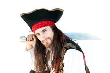 Pirate on white background